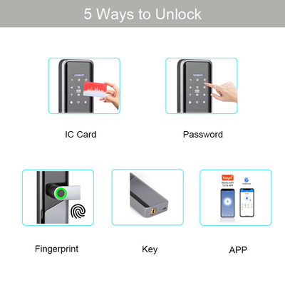 비밀번호 카드키와 알루미늄 합금 트록 투야 와이파이 디지털 지문 현명한 도어 록